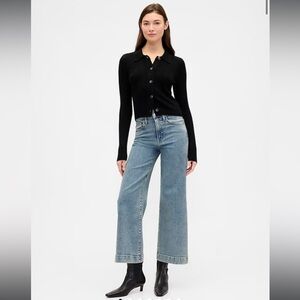 Gap NWT High Rise Wide Leg Crop Jeans Size 30 Regular in Light Tint
